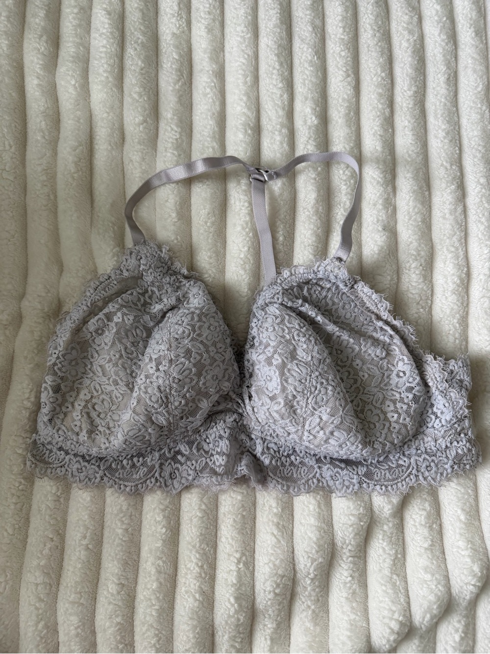 aerie Lace padded Bralette in Light Gray